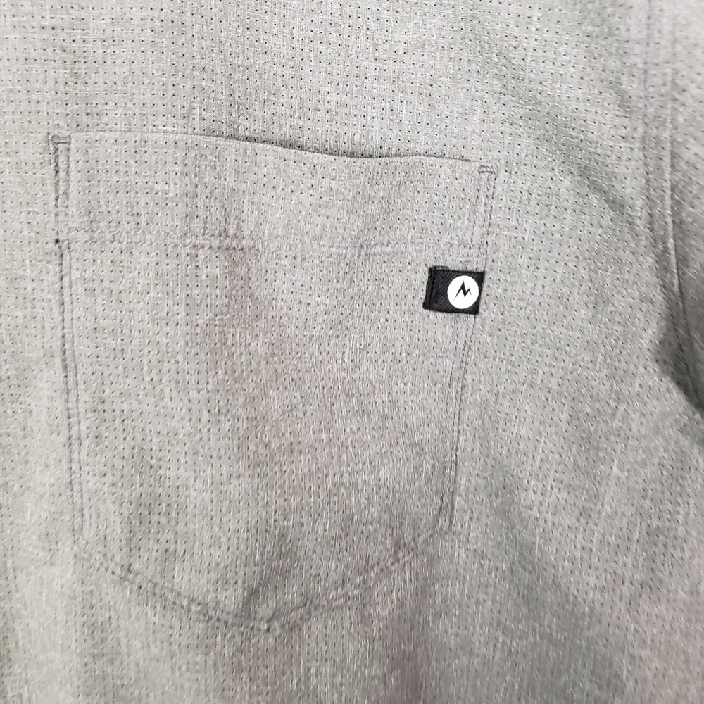Marmot Aeroba Short Sleeve Button Up Gray Office Travel Minimalist Size L - Picture 6 of 9